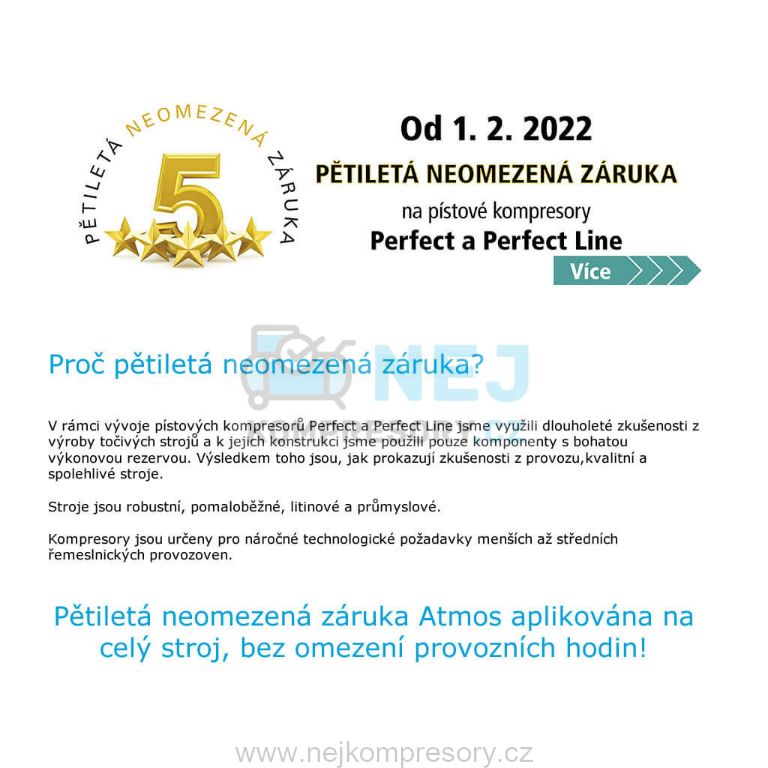 Obrázek Pístový kompresor ATMOS Perfect Line PL 3/200 X